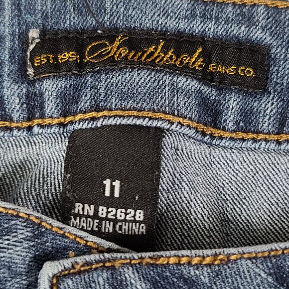 Southpole Jeans Womens 11 30x31 Medium Wash Metallic Spellout Bootcut Blue - Picture 3 of 14